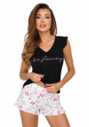 Donna Piżama Flamingo 1/2 Black